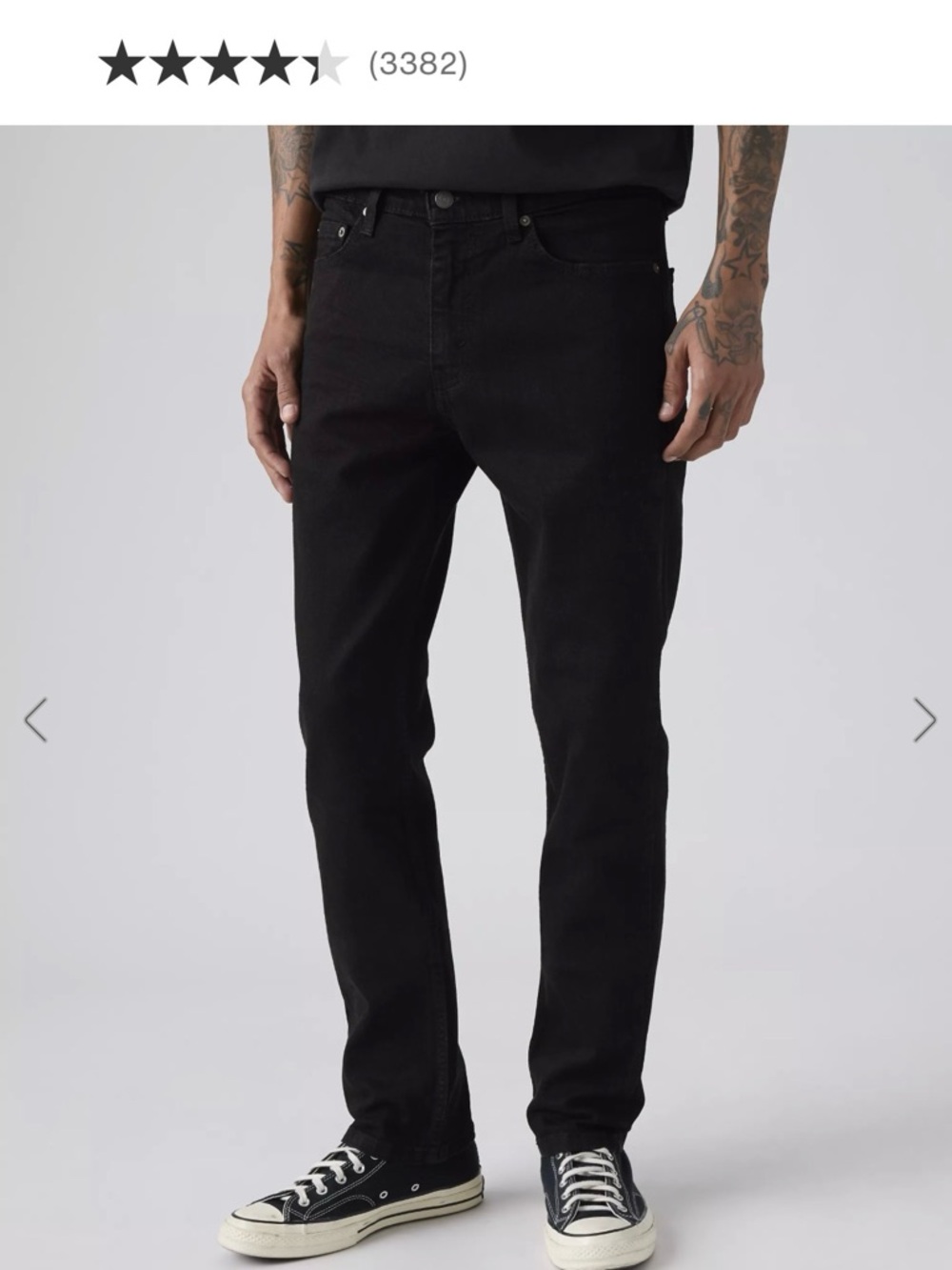 Levi's 511 Black Slim Straight Jeans 33x34
